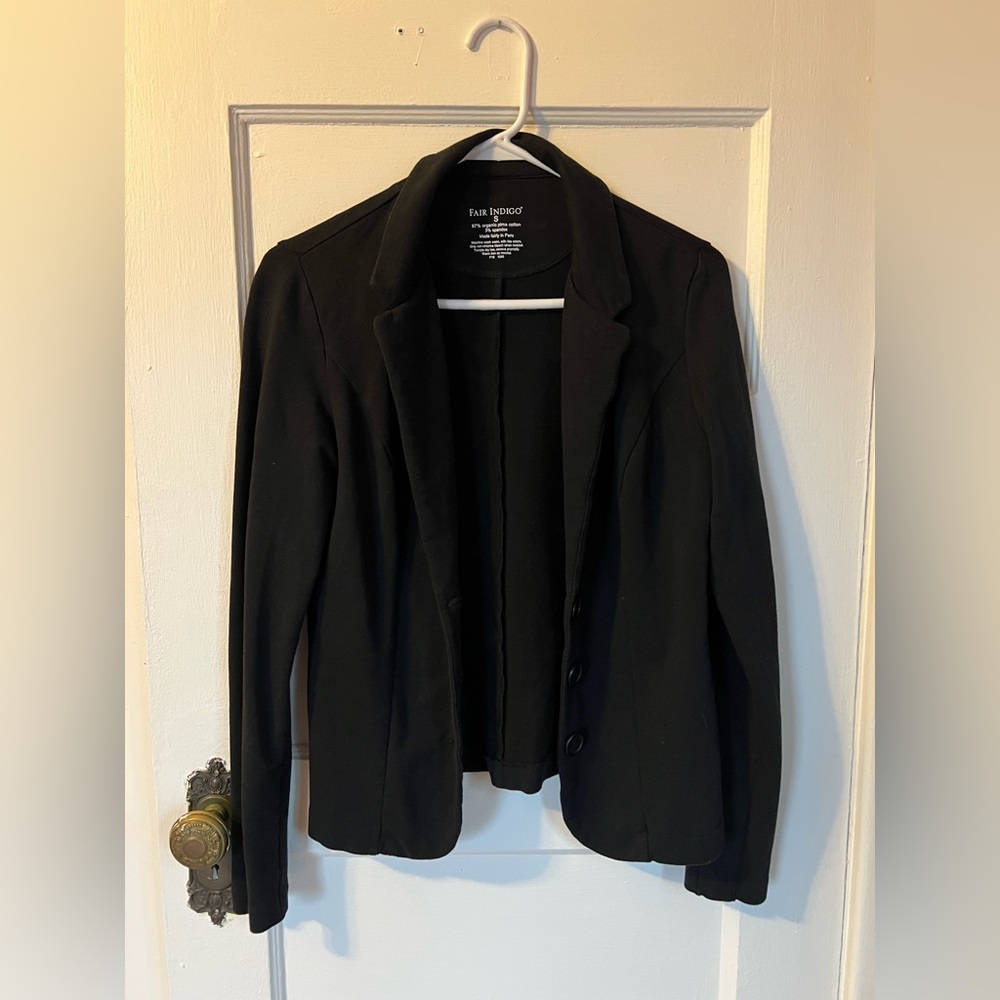 Fair Indigo Cotton Blazer, S